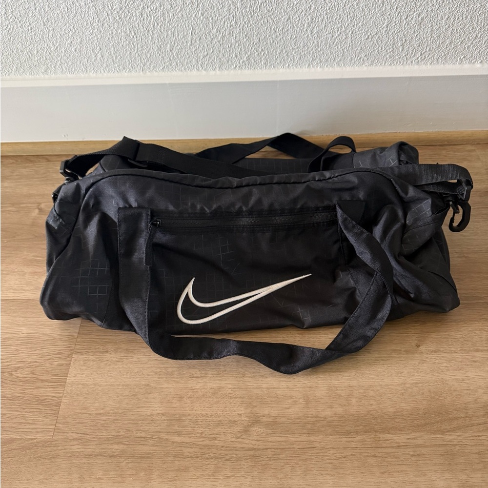 Nike Black Duffel Bag with White Logo